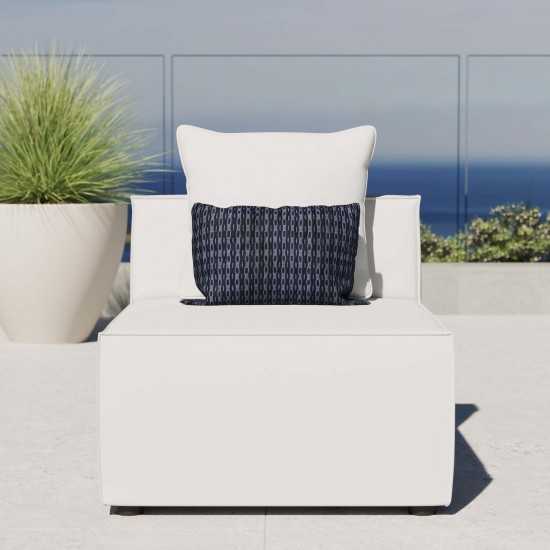 Saybrook Outdoor Patio Upholstered Sectional Sofa Armless Chair