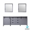 Marsyas 84" Dark Grey Double Vanity, no Top and 34" Mirrors