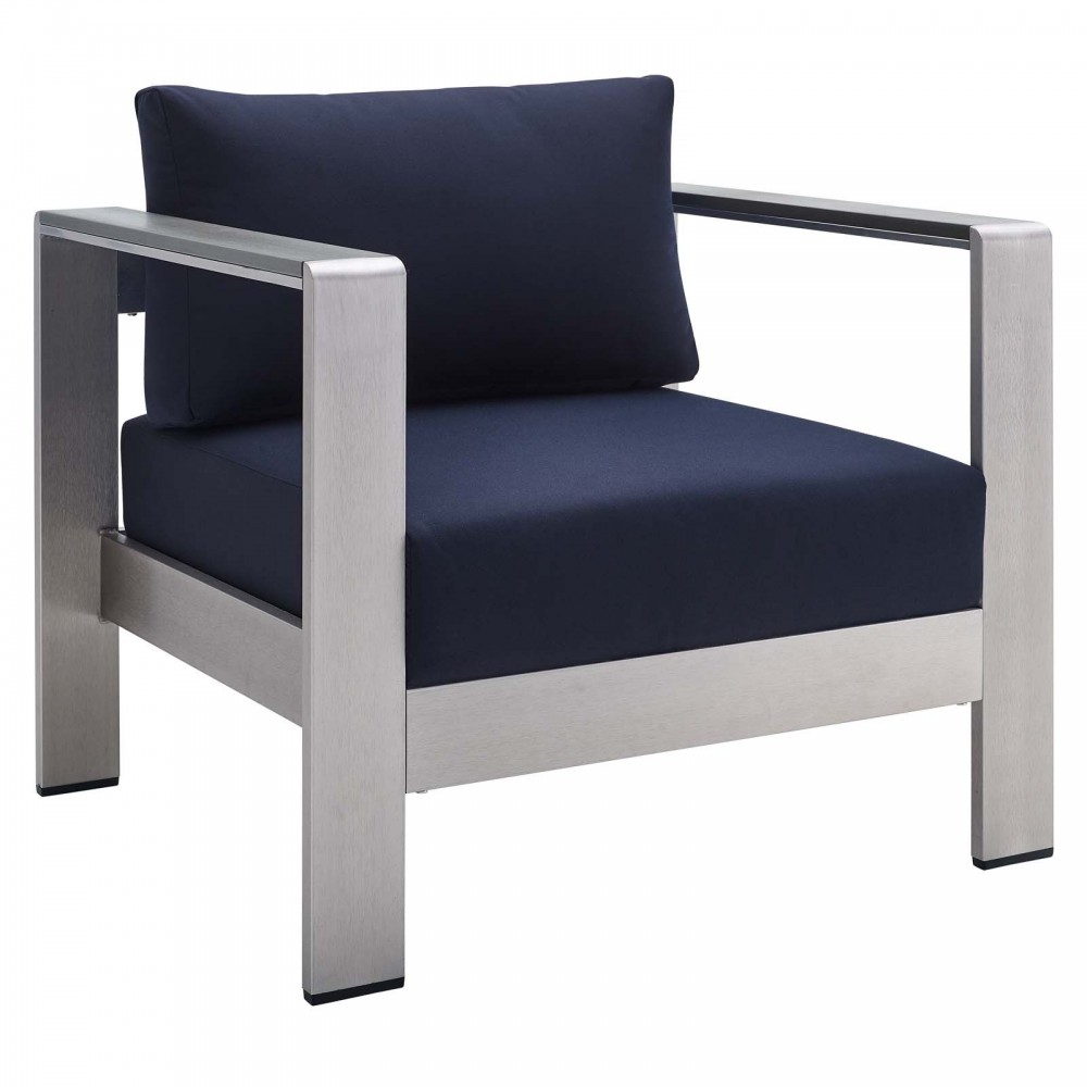 Shore Sunbrella® Fabric Aluminum Outdoor Patio Armchair Shore Sunbrella® Fabric Aluminum Outdoor Patio Armchair