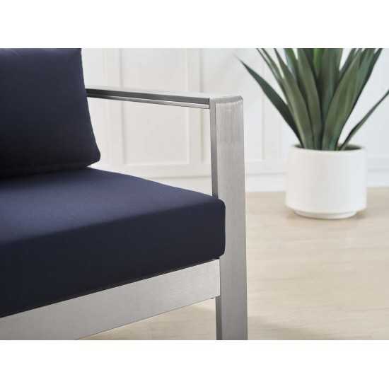 Shore Sunbrella® Fabric Aluminum Outdoor Patio Armchair