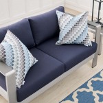 Shore Sunbrella® Fabric Aluminum Outdoor Patio Loveseat