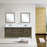 Marsyas 84" Rustic Brown Double Vanity, White Quartz Top, White Square Sinks and 34" Mirrors