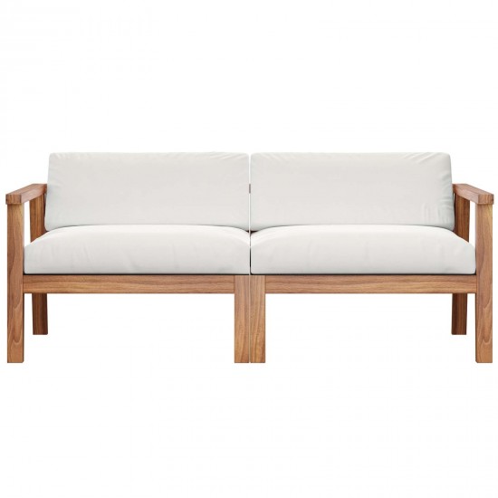 Bayport Outdoor Patio Teak Wood 2-Seater Loveseat