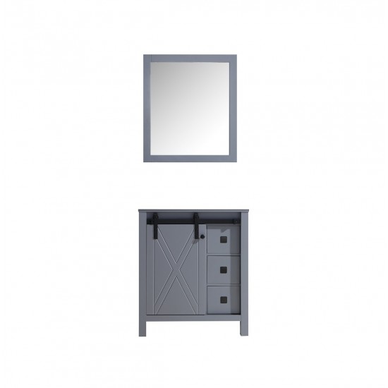 Marsyas Veluti 30" Dark Grey Single Vanity, no Top and 28" Mirror