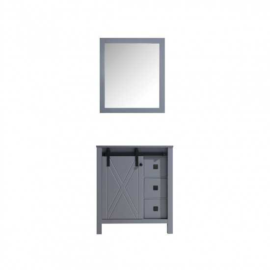 Marsyas Veluti 30" Dark Grey Single Vanity, no Top and 28" Mirror