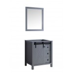 Marsyas Veluti 30" Dark Grey Single Vanity, no Top and 28" Mirror
