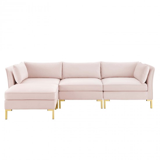 Ardent 4-Piece Performance Velvet Sectional Sofa