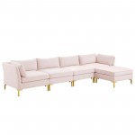 Ardent 5-Piece Performance Velvet Sectional Sofa