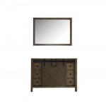 Marsyas Veluti 48" Rustic Brown Single Vanity, no Top and 44" Mirror