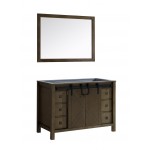 Marsyas Veluti 48" Rustic Brown Single Vanity, no Top and 44" Mirror