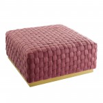 Florence Square Performance Velvet Ottoman