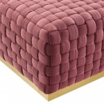 Florence Square Performance Velvet Ottoman