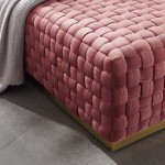 Florence Square Performance Velvet Ottoman