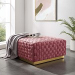 Florence Square Performance Velvet Ottoman