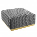 Florence Square Performance Velvet Ottoman