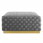 Florence Square Performance Velvet Ottoman