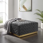 Florence Square Performance Velvet Ottoman