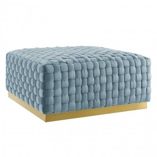 Florence Square Performance Velvet Ottoman