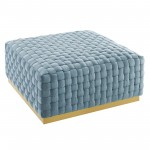 Florence Square Performance Velvet Ottoman