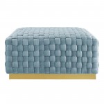 Florence Square Performance Velvet Ottoman