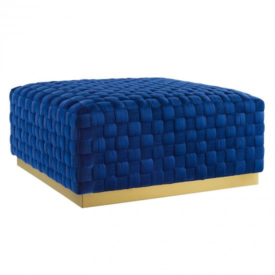 Florence Square Performance Velvet Ottoman