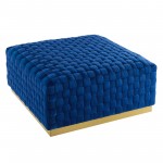 Florence Square Performance Velvet Ottoman