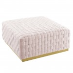 Florence Square Performance Velvet Ottoman