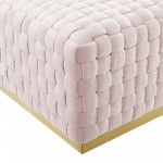 Florence Square Performance Velvet Ottoman