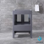 Volez 24" Dark Grey Single Vanity, Integrated Top, White Integrated Square Sink and 22" Mirror