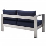 Shore Sunbrella® Fabric Outdoor Patio Aluminum 4 Piece Sectional Sofa Set
