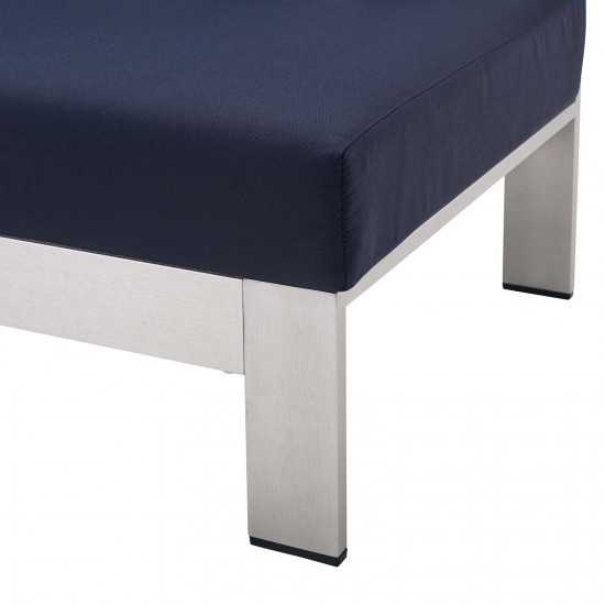 Shore Sunbrella® Fabric Outdoor Patio Aluminum 4 Piece Sectional Sofa Set