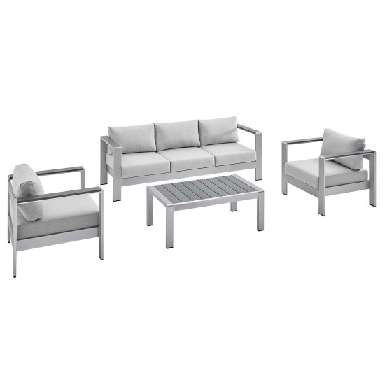 Shore Sunbrella® Fabric Outdoor Patio Aluminum 4 Piece Set