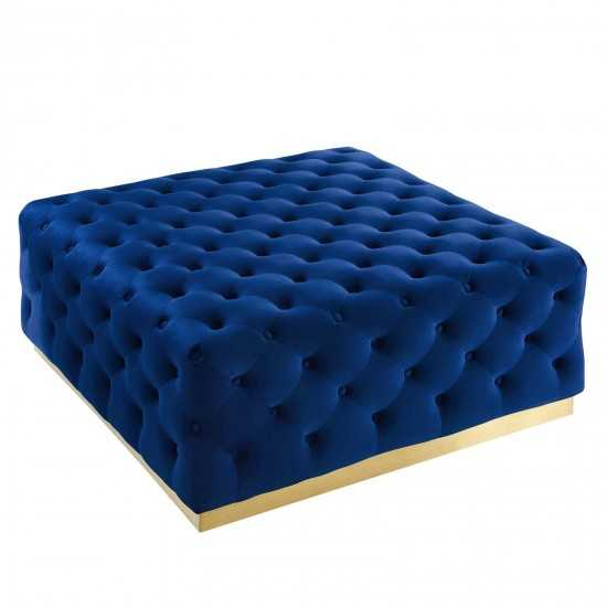 Ensconce Tufted Performance Velvet Square Ottoman