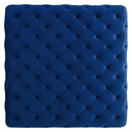 Ensconce Tufted Performance Velvet Square Ottoman