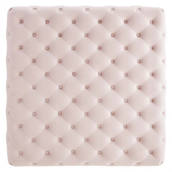 Ensconce Tufted Performance Velvet Square Ottoman