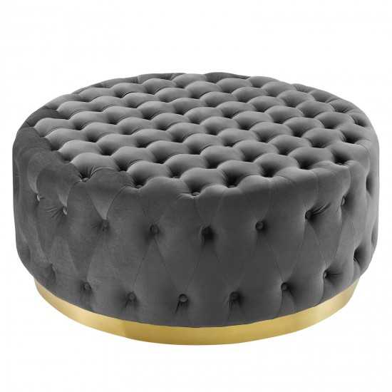 Ensconce Tufted Performance Velvet Round Ottoman