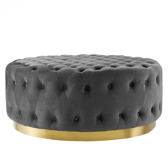 Ensconce Tufted Performance Velvet Round Ottoman