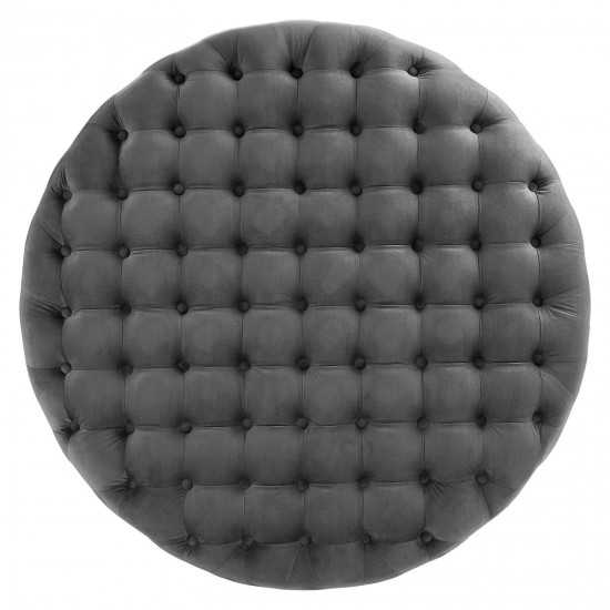 Ensconce Tufted Performance Velvet Round Ottoman