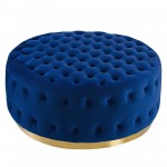 Ensconce Tufted Performance Velvet Round Ottoman