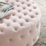 Ensconce Tufted Performance Velvet Round Ottoman