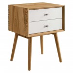 Ember Wood Nightstand With USB Ports