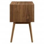 Ember Wood Nightstand With USB Ports