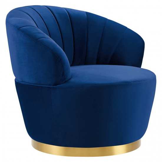 Billow Tufted Performance Velvet Swivel Chair