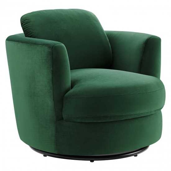 Pirouette Performance Velvet Swivel Armchair