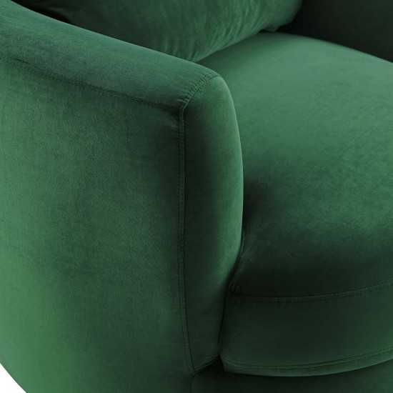 Pirouette Performance Velvet Swivel Armchair