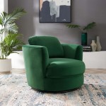 Pirouette Performance Velvet Swivel Armchair