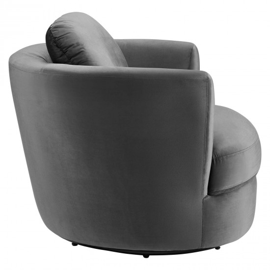 Pirouette Performance Velvet Swivel Armchair