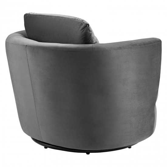 Pirouette Performance Velvet Swivel Armchair