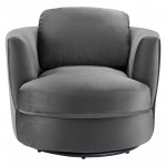 Pirouette Performance Velvet Swivel Armchair