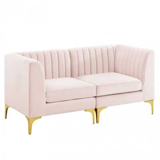 Triumph Channel Tufted Performance Velvet Loveseat